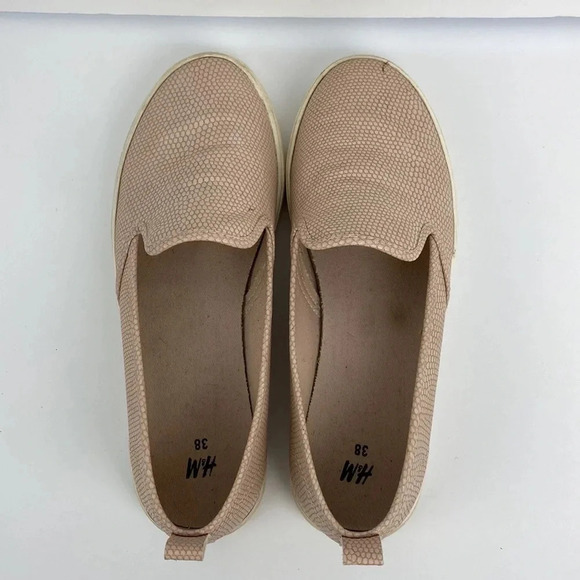 Vegan snakeskin faux leather Casual  business casual flat loafers slip on 7.5 - Picture 2 of 13